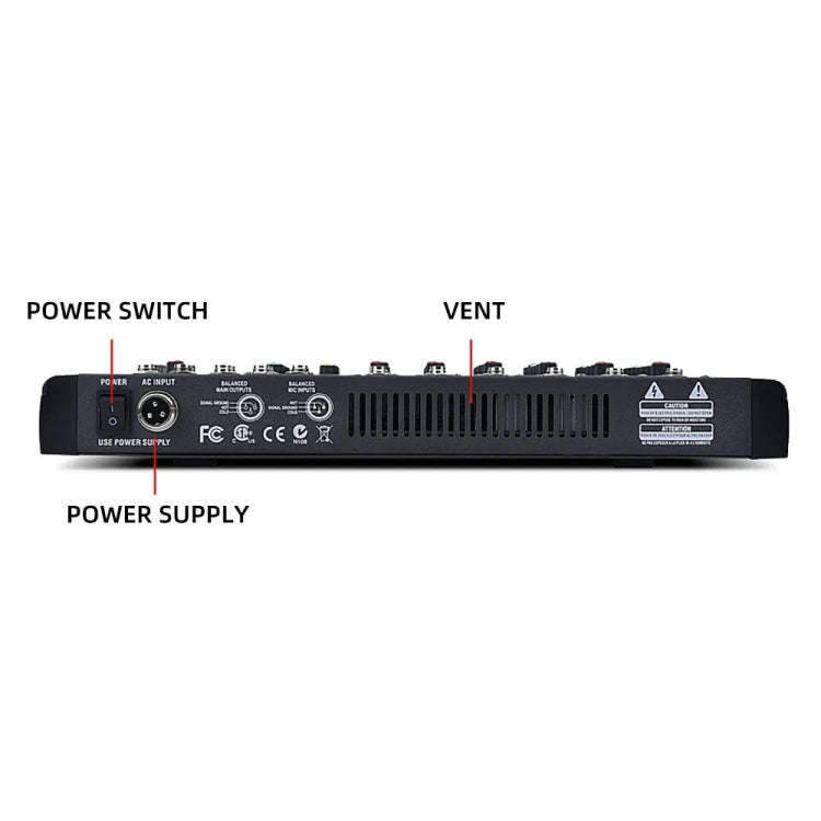 XTUGA CT60X 6-Channels Audio Mixer DJ Mixing Console with 48V Power Supply(AU Plug)