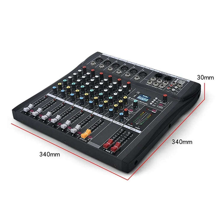 XTUGA CT60X 6-Channels Audio Mixer DJ Mixing Console with 48V Power Supply(AU Plug)