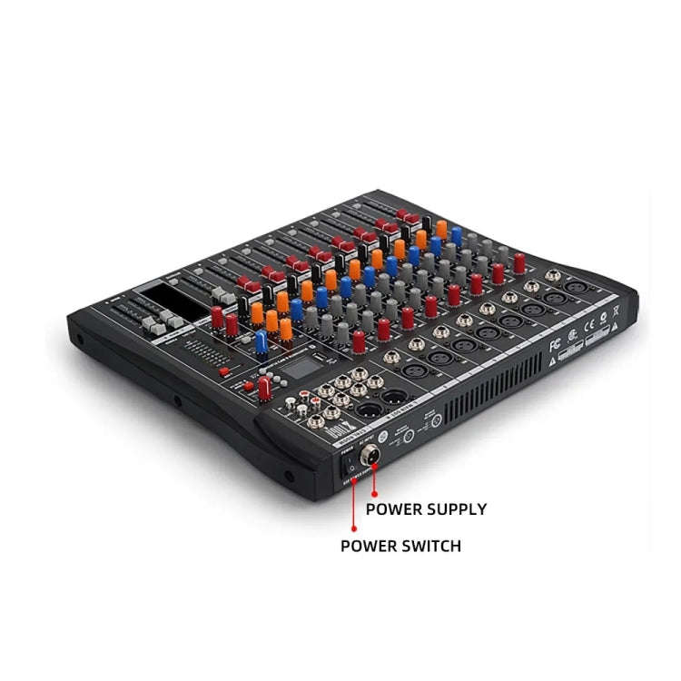 XTUGA CT80X 8-Channels Audio Mixer DJ Mixing Console with 48V Power Supply(US Plug)