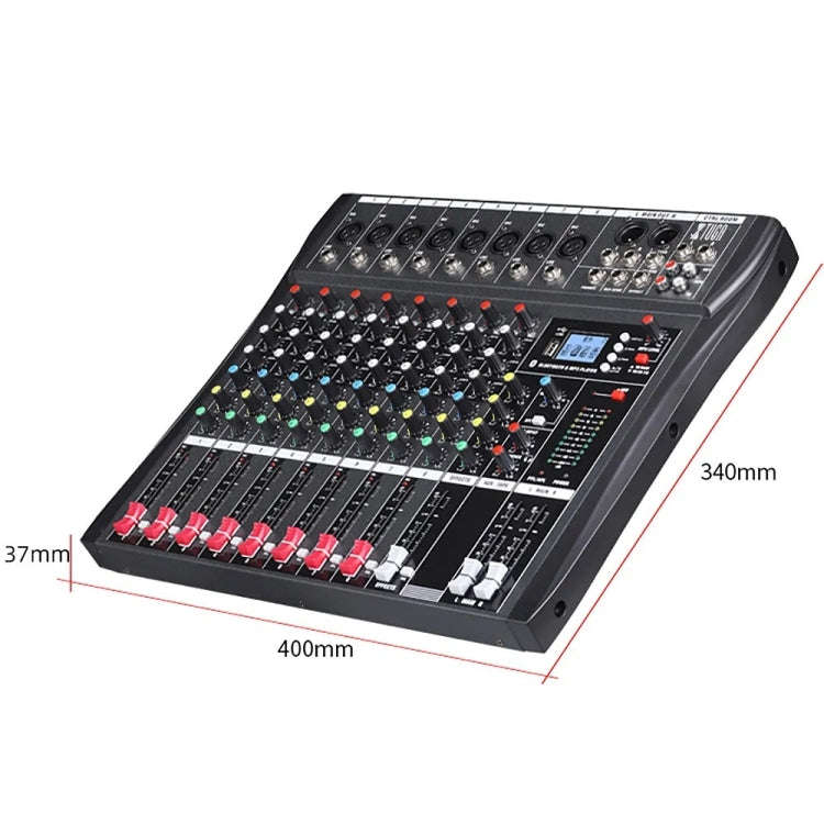 XTUGA CT80X 8-Channels Audio Mixer DJ Mixing Console with 48V Power Supply(US Plug)