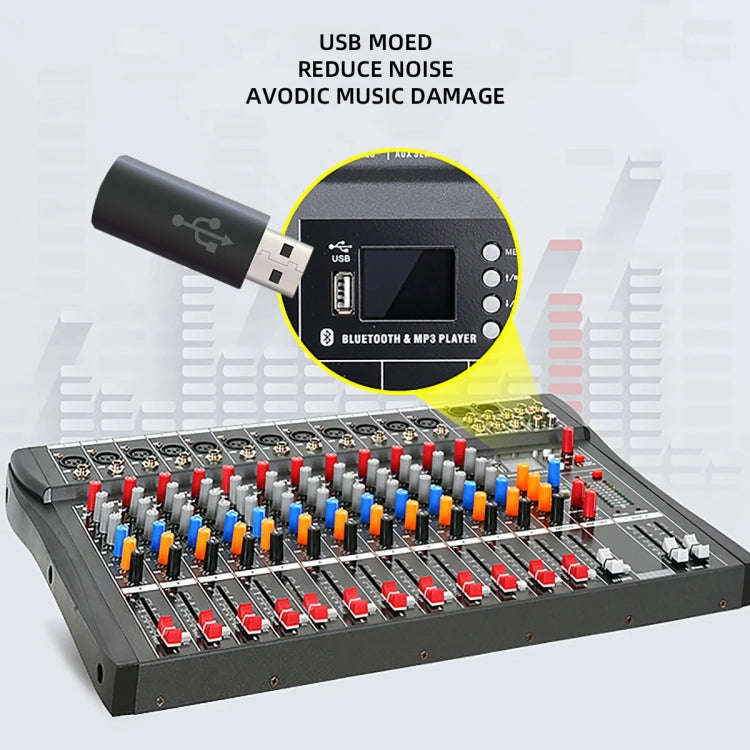 XTUGA CT120X 12-Channels Audio Mixer DJ Mixing Console with 48V Power Supply(EU Plug)