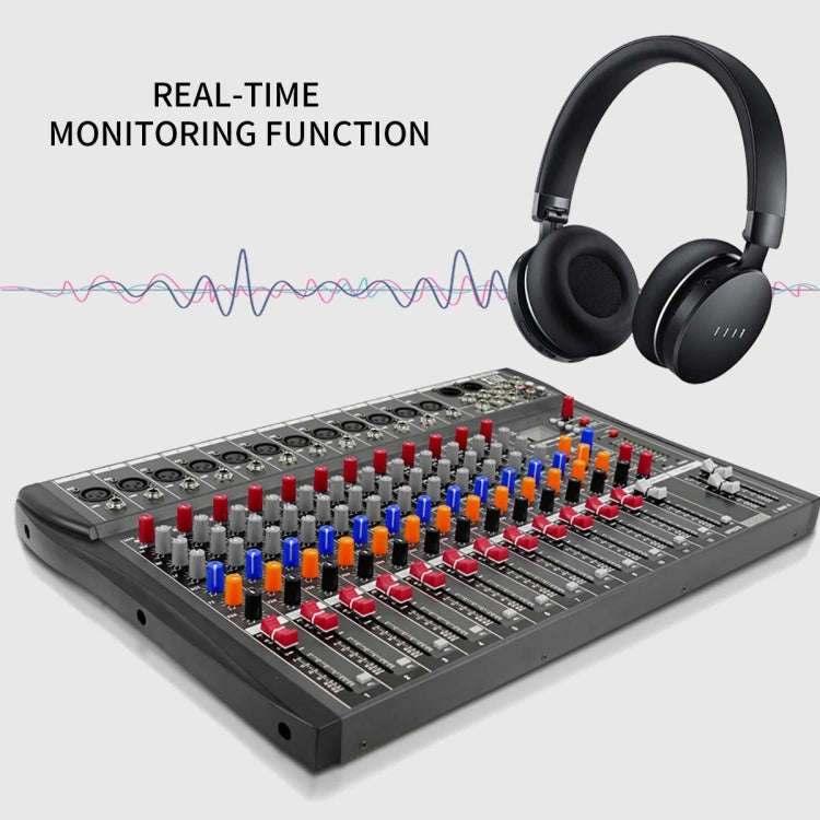 XTUGA CT120X 12-Channels Audio Mixer DJ Mixing Console with 48V Power Supply(EU Plug)