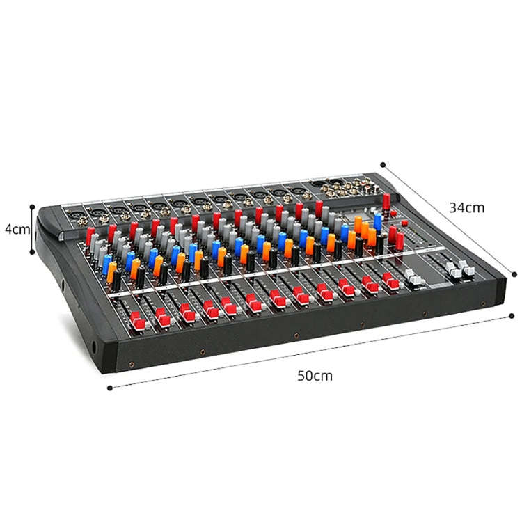 XTUGA CT120X 12-Channels Audio Mixer DJ Mixing Console with 48V Power Supply(US Plug)