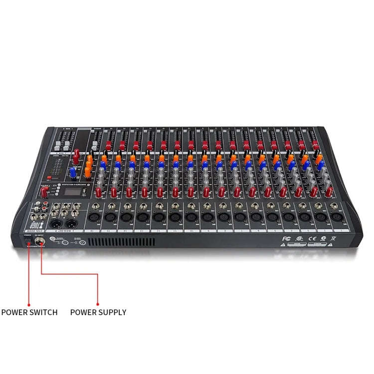 XTUGA CT160X 16-Channels Audio Mixer DJ Mixing Console with 48V Power Supply(EU Plug)