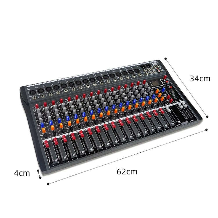 XTUGA CT160X 16-Channels Audio Mixer DJ Mixing Console with 48V Power Supply(EU Plug)