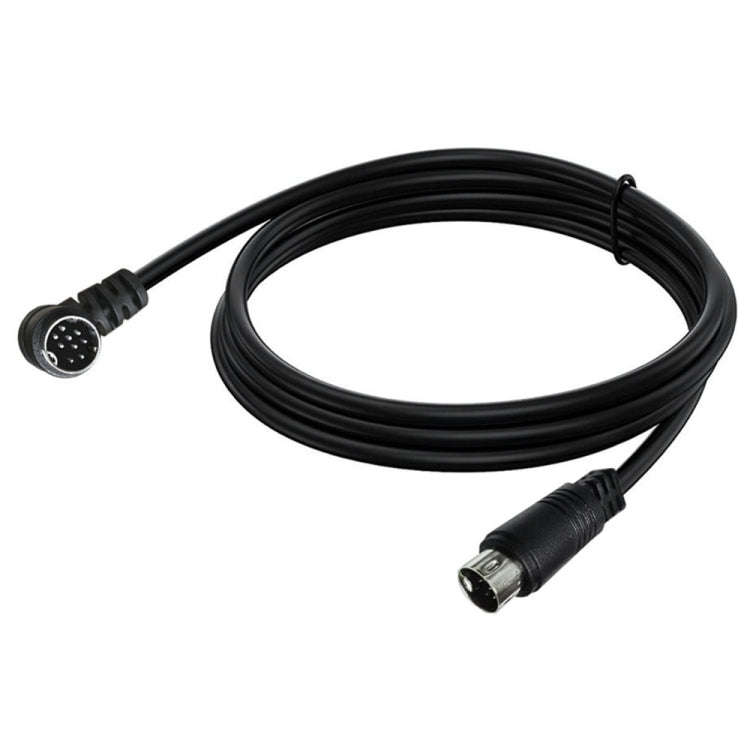 Single Curved mini DIN 9 Pin TV Audio Adapter Cable, Length:1.8m(Black)