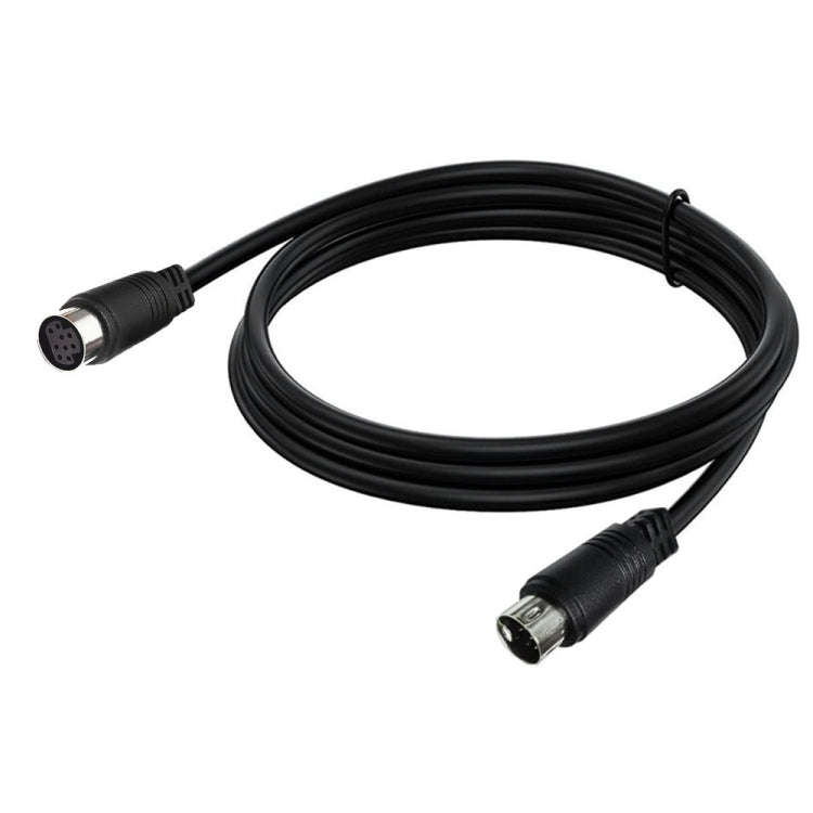 90 Degree mini DIN 9 Pin Male to Female TV Box Adapter Cable, Length:0.5m(Black)