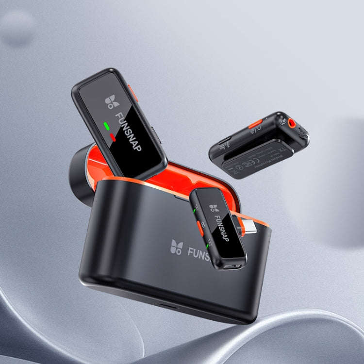 FUNSNAP S6 Lavalier Wireless Microphone, 8 Pin RX + 2 TX with Charging Case