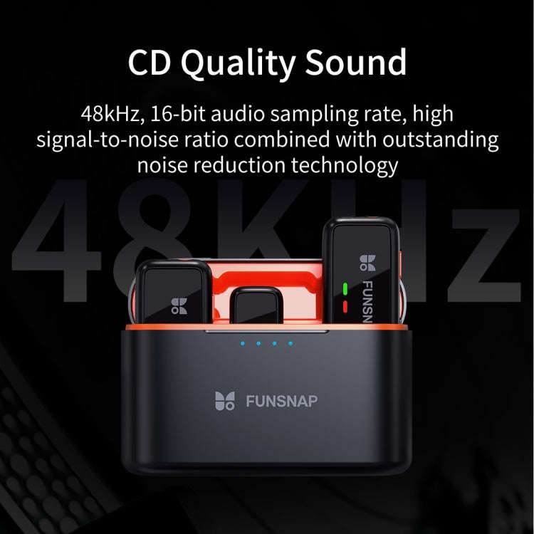 FUNSNAP S6 Lavalier Wireless Microphone, 8 Pin RX + 2 TX with Charging Case