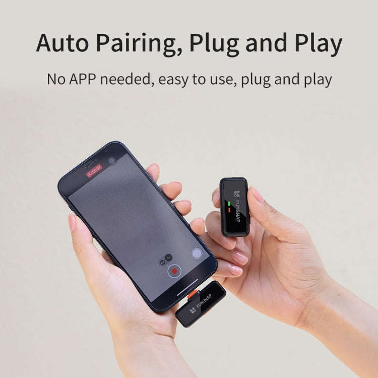 FUNSNAP S6 Lavalier Wireless Microphone, Type-C RX + 1 TX