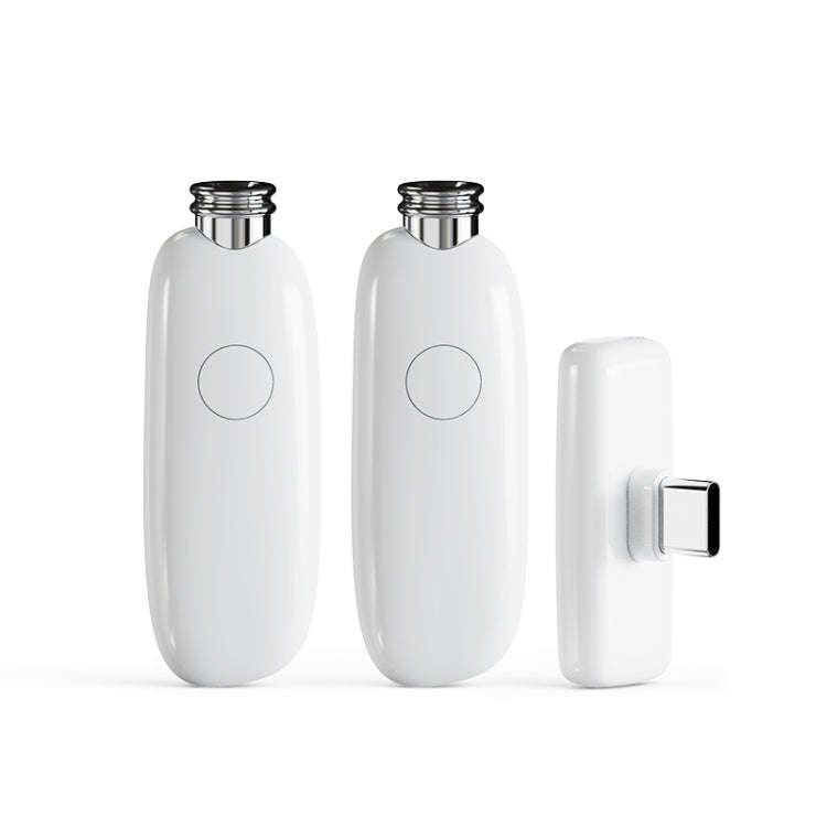 FUNSNAP M2 1 TX + 2 RX Digital Noise Reduction Wireless Microphone Mic Tok, Version:Type-C(White)