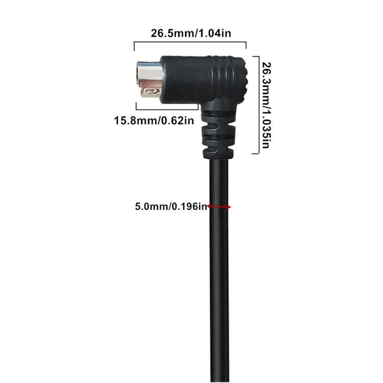 Mini DIN 5 Pin Core Audio / Video Cable, Length:1.8m(Elbow to Elbow)