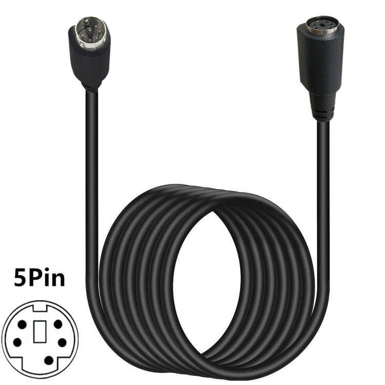 Mini DIN 5 Pin Core Audio / Video Cable, Length:1.8m(Male to Female Straight)