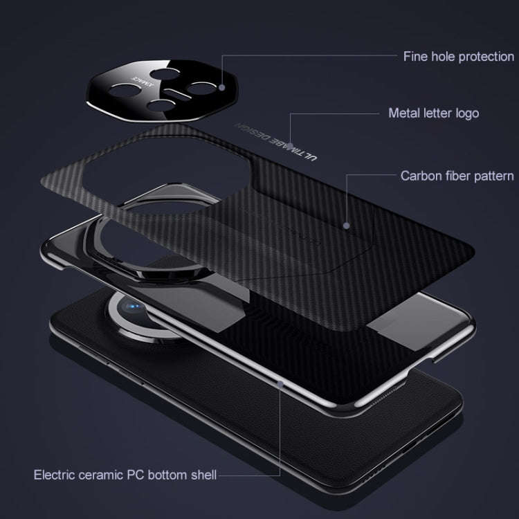 For Huawei Pura 70 Ultra Premium Carbon Fiber Imitation Ultimate Design Phone Case(Black)