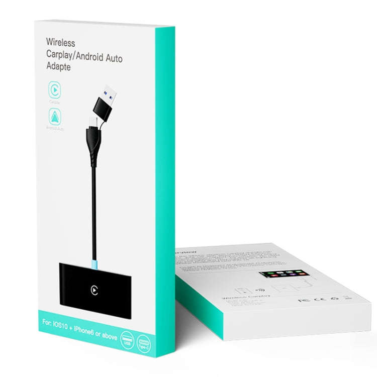 P40 CarPlay and Android Auto Car Connectivity Box Wireless Adapter(Black)