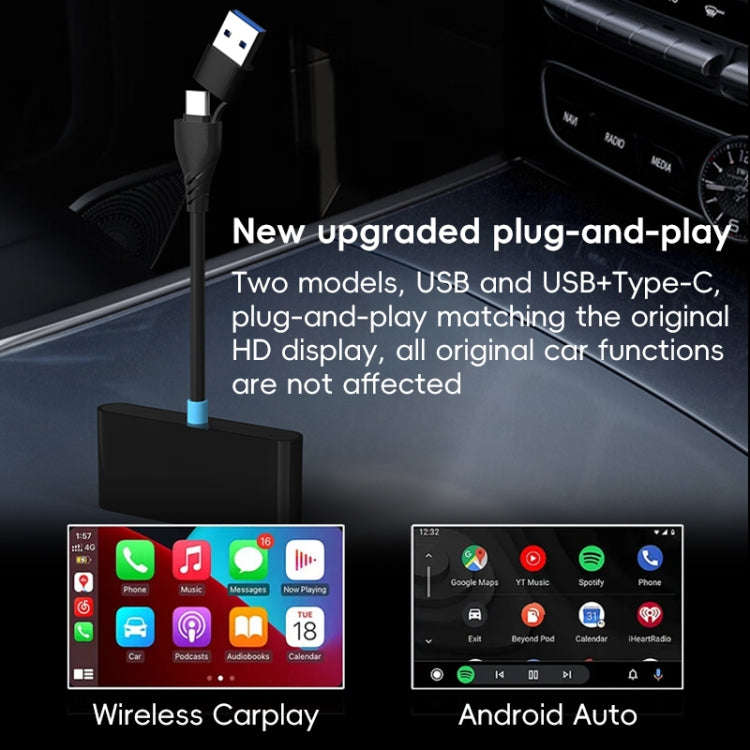 P40 CarPlay and Android Auto Car Connectivity Box Wireless Adapter(Black)
