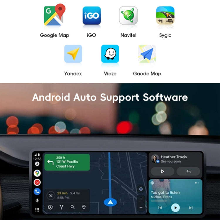 P40 CarPlay and Android Auto Car Connectivity Box Wireless Adapter(Black)