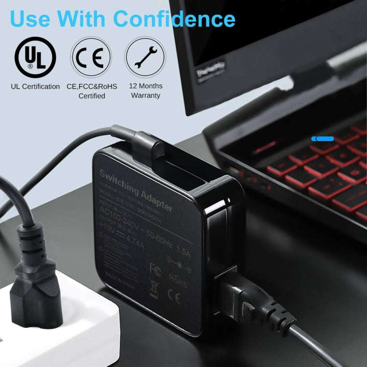 19V 4.74A 90W Laptop Notebook Power Adapter For Asus 5.5 x 2.5, Plug:UK Plug