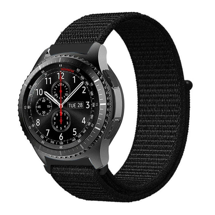 For Samsung Galaxy Watch 42mm Nylon Braided Watch Band(Dark Black)