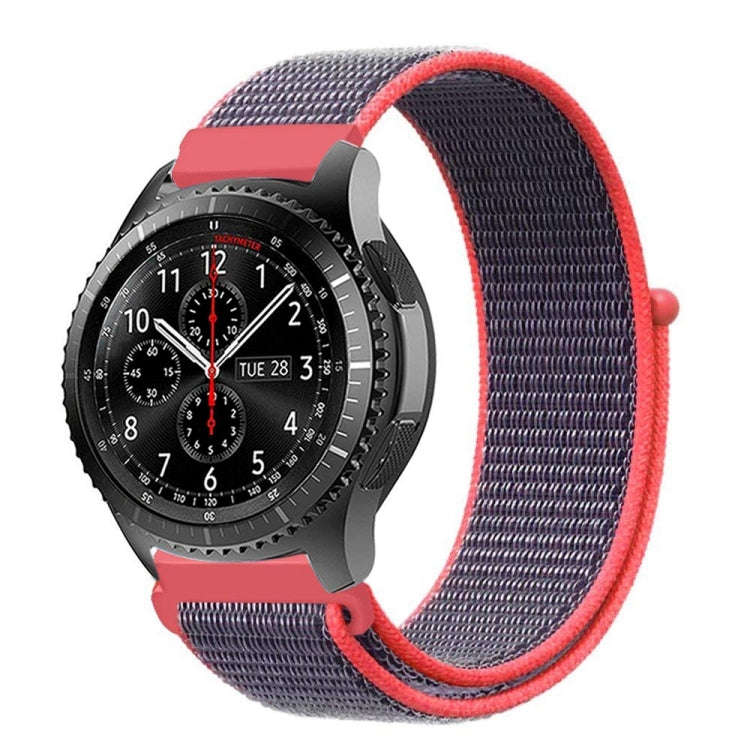 For Samsung Galaxy Watch 42mm Nylon Braided Watch Band(Electric Pink)