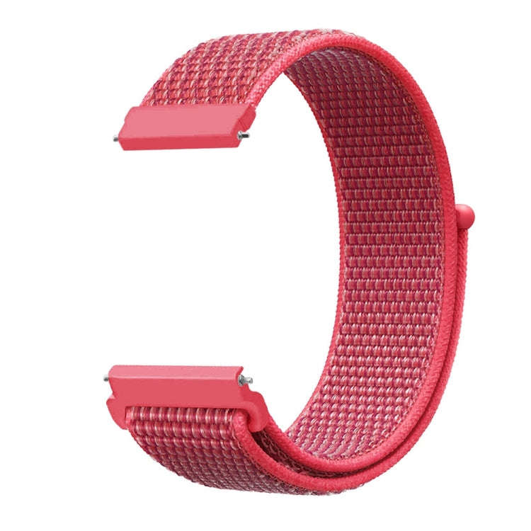 For Samsung Galaxy Watch 42mm Nylon Braided Watch Band(Hibiscus Pink)