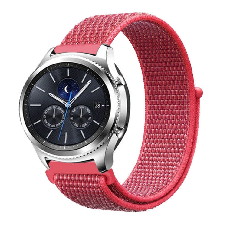 For Samsung Galaxy Watch 42mm Nylon Braided Watch Band(Hibiscus Pink)