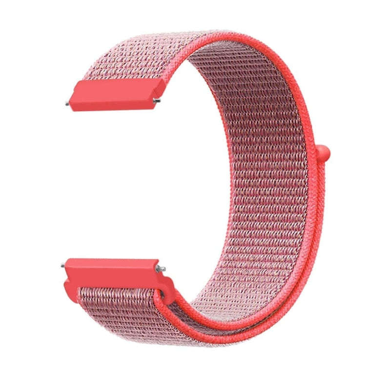 For Samsung Galaxy Watch 42mm Nylon Braided Watch Band(Hot Pink)
