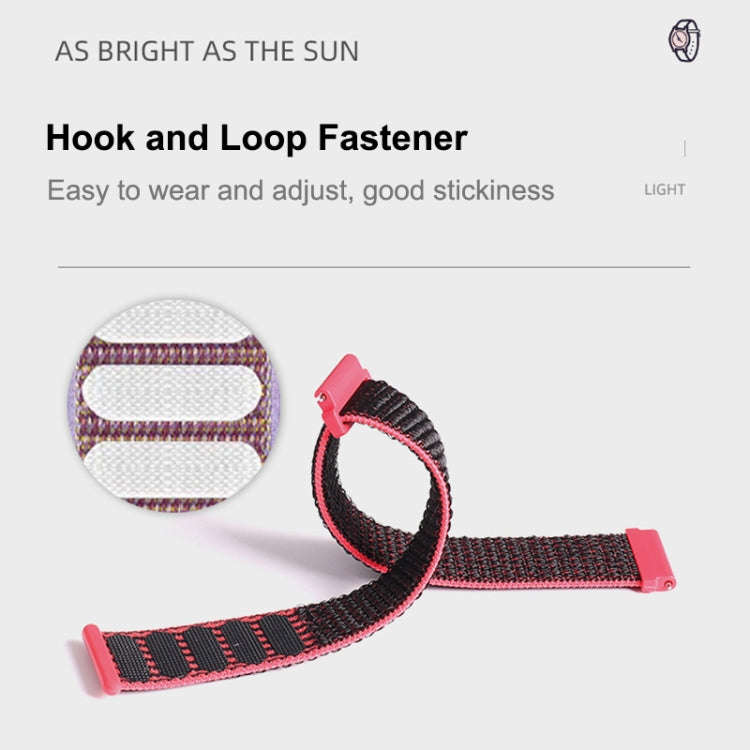 For Samsung Galaxy Watch 42mm Nylon Braided Watch Band(Hot Pink)