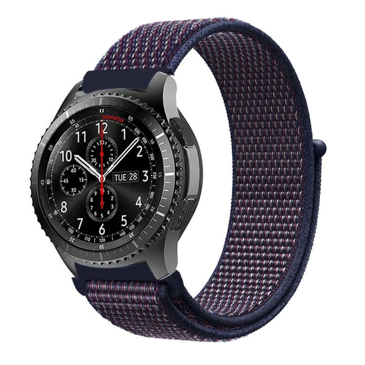 For Samsung Galaxy Watch 42mm Nylon Braided Watch Band(Indigo)