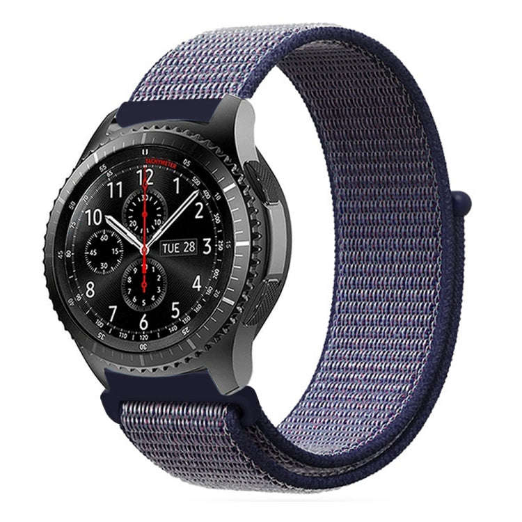 For Samsung Galaxy Watch 42mm Nylon Braided Watch Band(Midnight Blue)