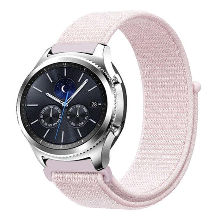 For Samsung Galaxy Watch 42mm Nylon Braided Watch Band(Pearl Pink)