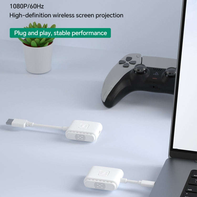 G128 1080P 60Hz Wireless HD Screen Projector Transmitter and Receiver Kit(White)
