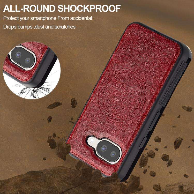 For Google Pixel 9a LC.IMEEKE Magsafe Phone Case(Red)