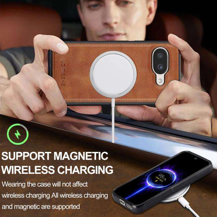 For Google Pixel 9a LC.IMEEKE Magsafe Phone Case(Brown)