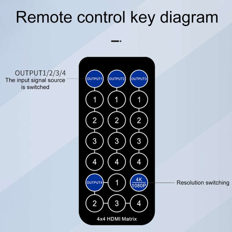 Measy MT4344 4K 30Hz 4 In 4 Out HDMI Matrix Switch Support Seamless Switching, US Plug(Black)