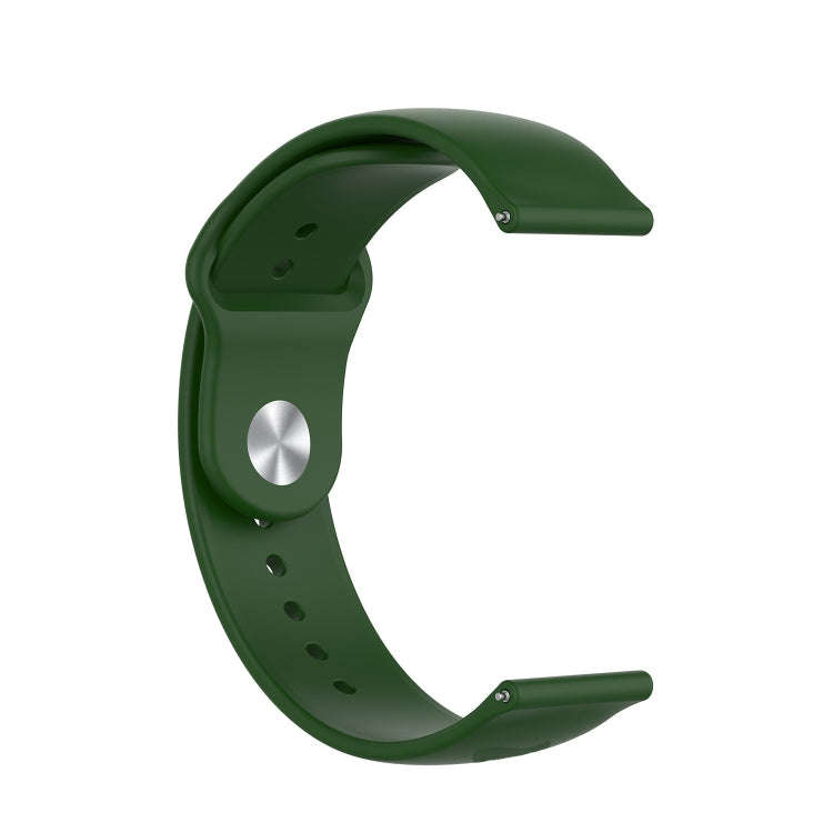 For Garmin Vivomove 3s / 4s 18mm Reverse Buckle Silicone Watch Band, Size: Large Size(Army Green)