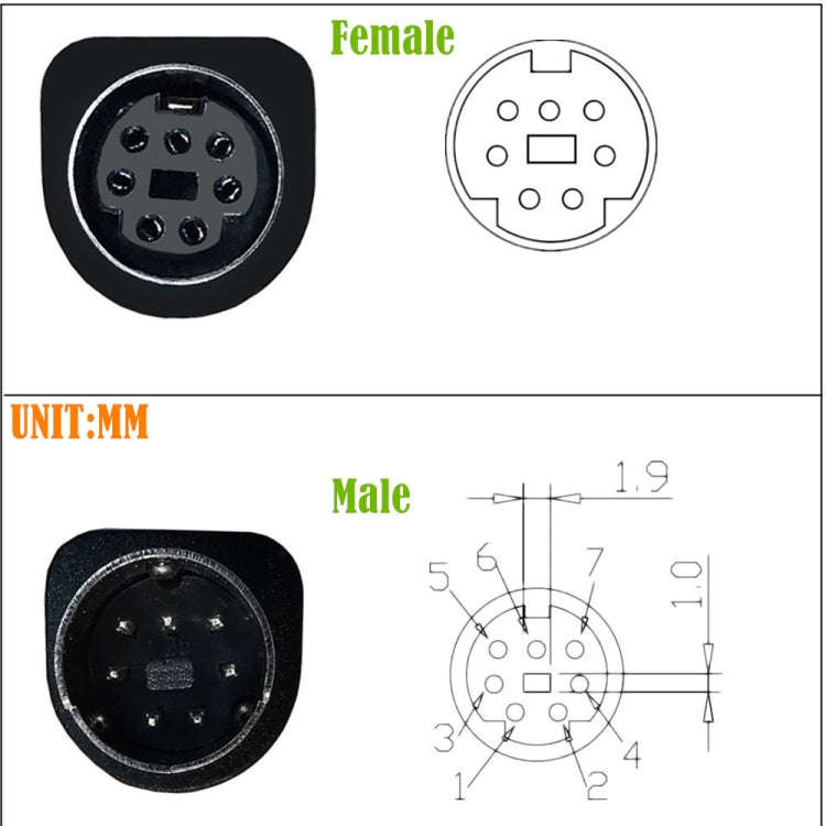 Mini DIN 7 Pin S-Video Core Audio / Video Cable, Length:3m(Elbow to Elbow)