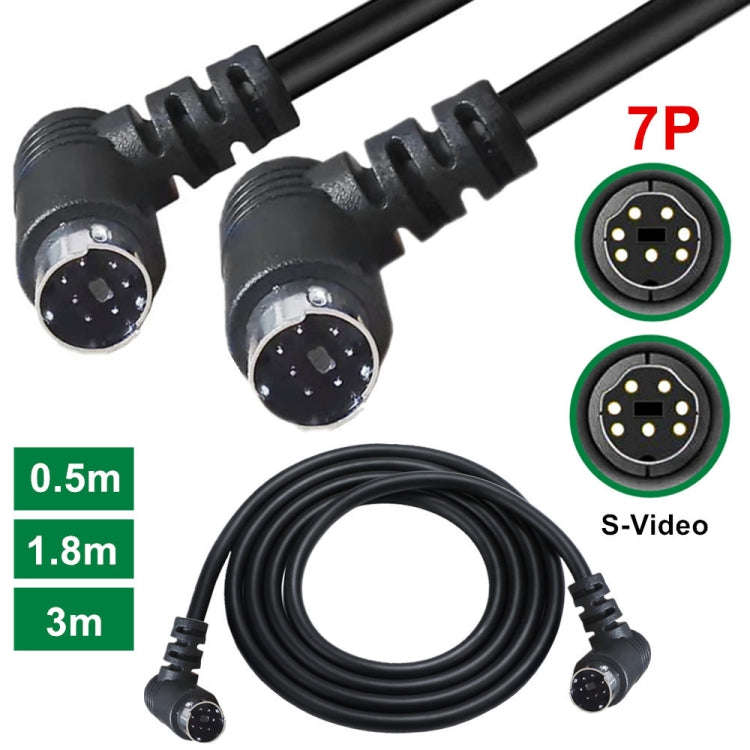Mini DIN 7 Pin S-Video Core Audio / Video Cable, Length:3m(Elbow to Elbow)