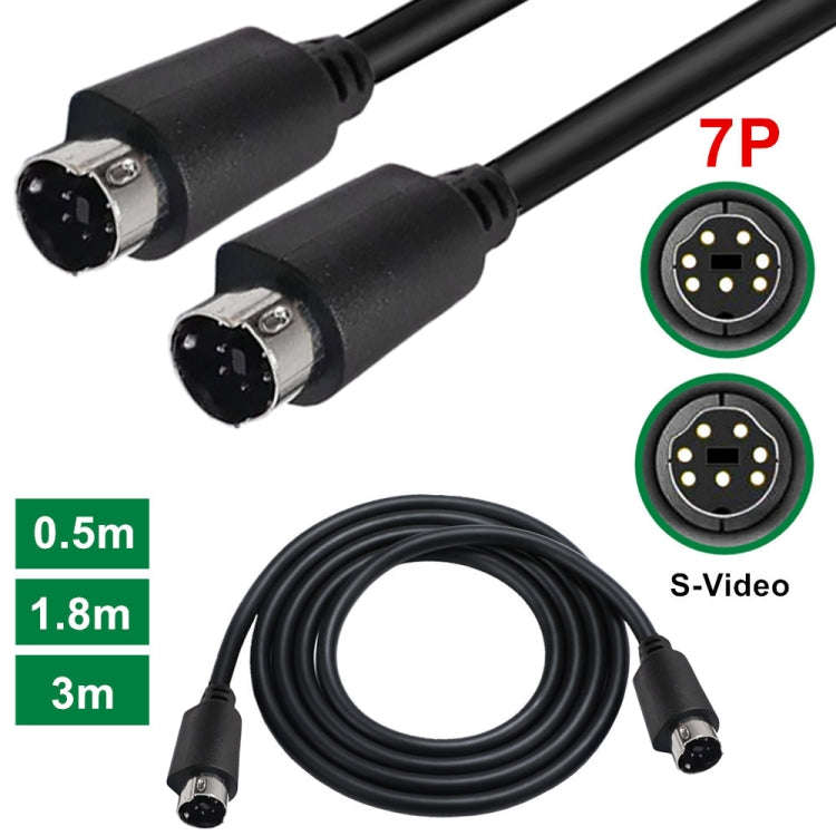 Mini DIN 7 Pin S-Video Core Audio / Video Cable, Length:3m(Straight to Straight)