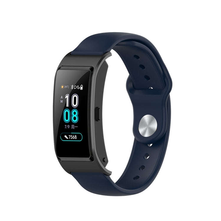 For Garmin Vivomove 3s / 4s 18mm Reverse Buckle Silicone Watch Band, Size: Small Code(Navy Blue)