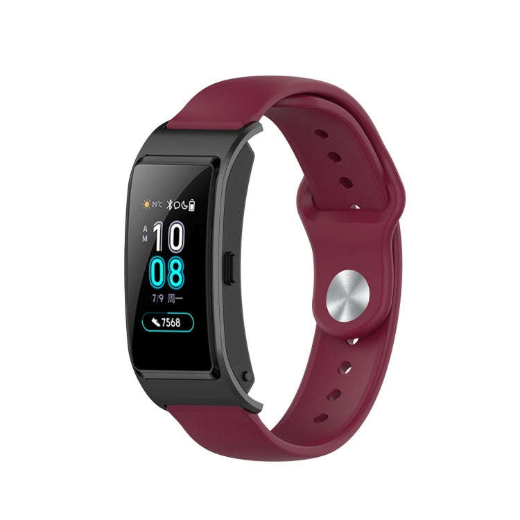 For Garmin Vivomove 3s / 4s 18mm Reverse Buckle Silicone Watch Band, Size: Small Code(Wine Red)