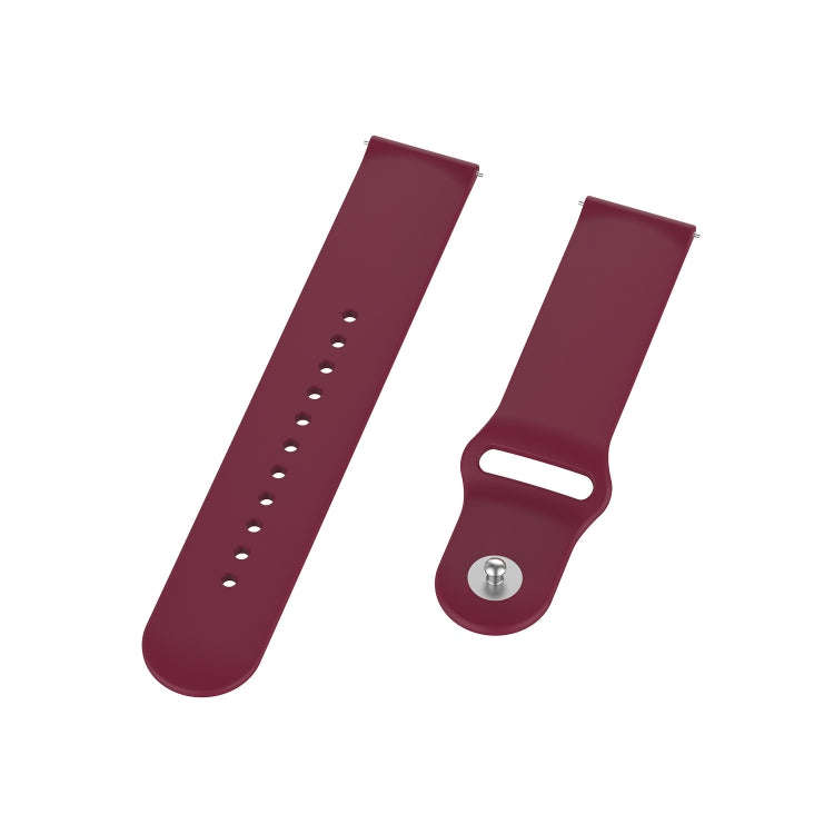 For Garmin Vivomove 3s / 4s 18mm Reverse Buckle Silicone Watch Band, Size: Small Code(Wine Red)