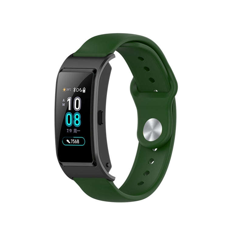 For Garmin Vivomove 3s / 4s 18mm Reverse Buckle Silicone Watch Band, Size: Small Code(Army Green)