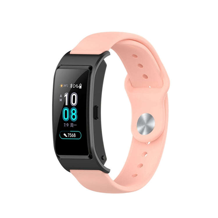 For Garmin Vivomove 3s / 4s 18mm Reverse Buckle Silicone Watch Band, Size: Small Code(Light Pink)