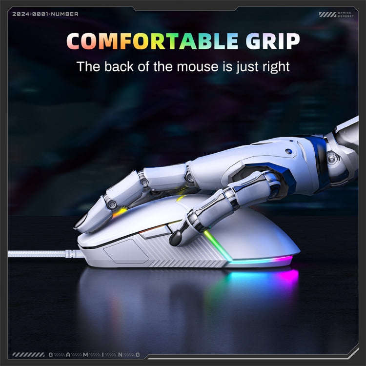 ONIKUMA CW929 RGB 6400DPI Wired Mouse(White)