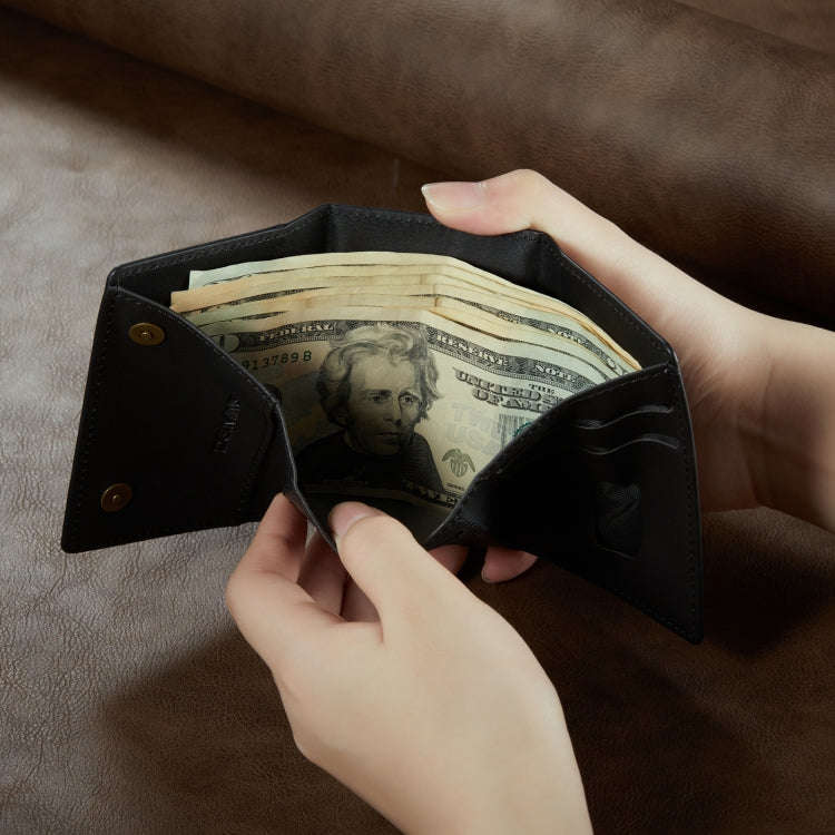 DG.MING M6 Series 3-Fold Multi Card Wallet(Black)