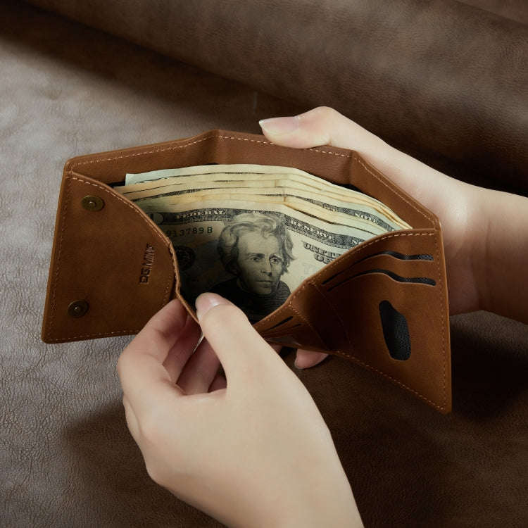 DG.MING M6 Series 3-Fold Multi Card Wallet(Brown)