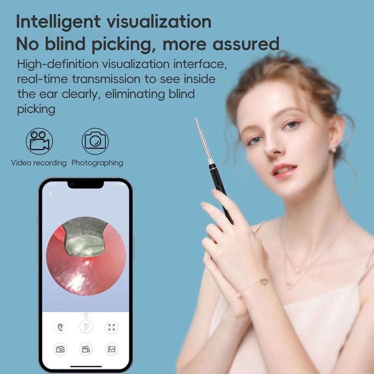 NK-5101 HD Smart Visual Ear Spoon(Black + White)