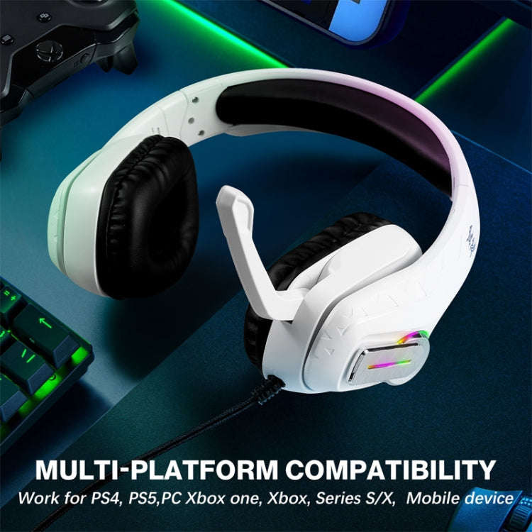 KOTION EACH G4100 Head-mounted Stereo Gaming Earphone with Mic, Black White, Length: About 2.1m