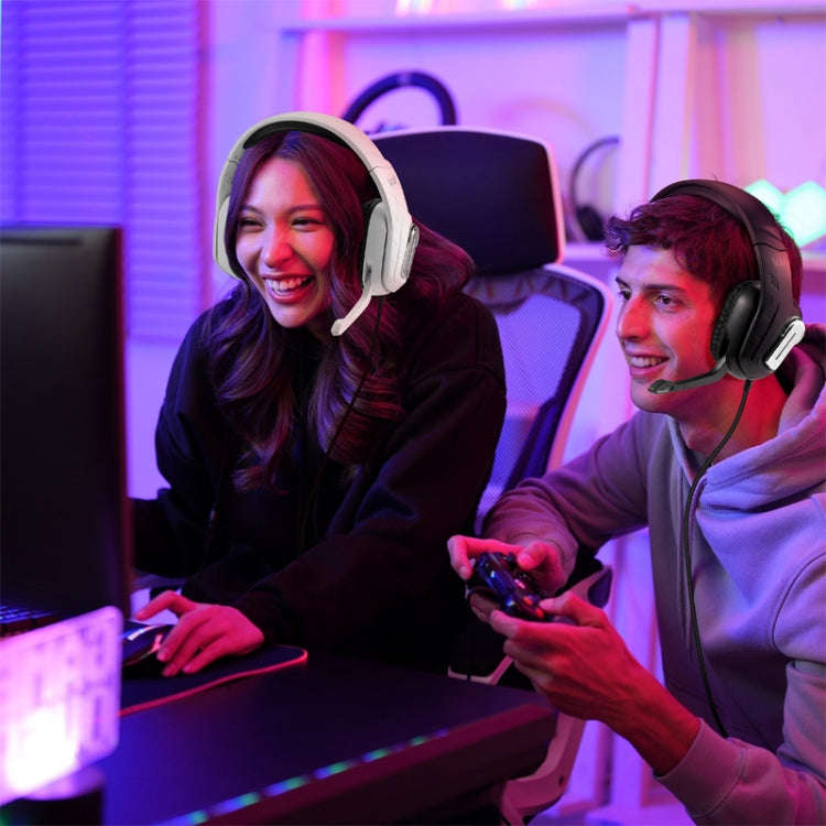 KOTION EACH G4100 Head-mounted Stereo Gaming Earphone with Mic, Black White, Length: About 2.1m